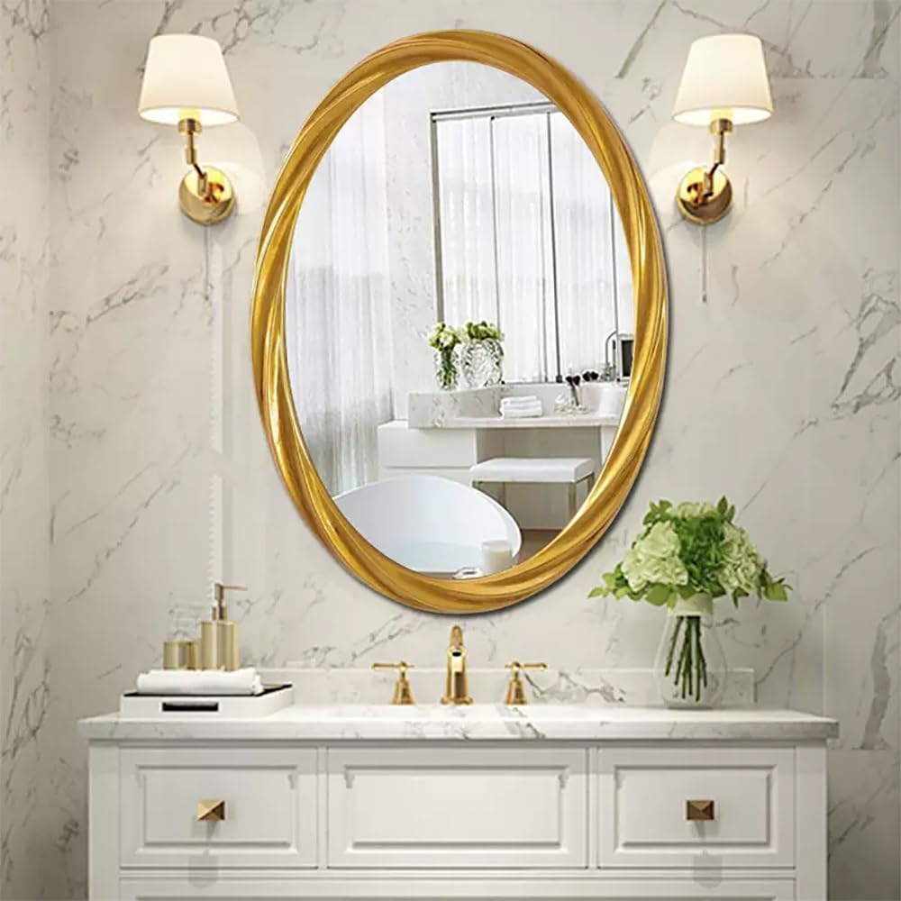 Amazon.co.jp: ZYBOWAYL ラウンドヴィンテージミラー、31インチ壁掛け